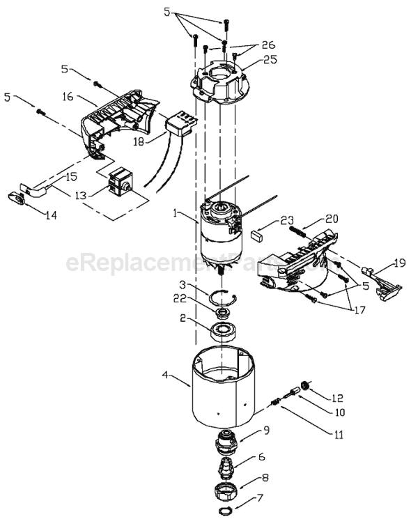 Page A Diagram and Parts List for 290 Type 1 Porter Cable Router